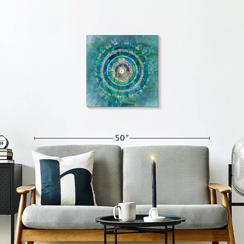 Mandala bleu sarcelle Kerner, H 20 po x l 20 po