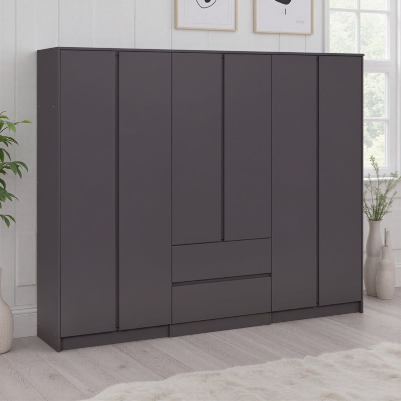  Braunstein 6 Door Wardrobe, Grey