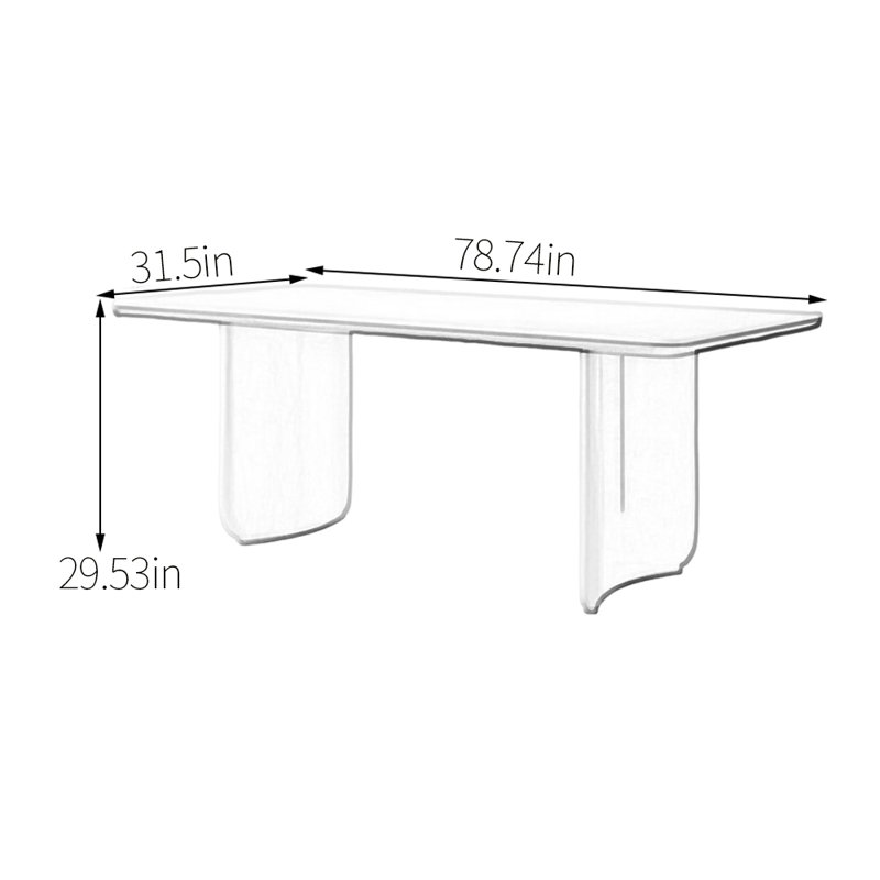 Conçu pour la fiabilité de la table de salle à manger, H 29,53 po x L 78,74 po x l 31,5 po