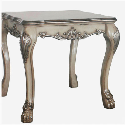 Table de bout carrée rétro blanc os