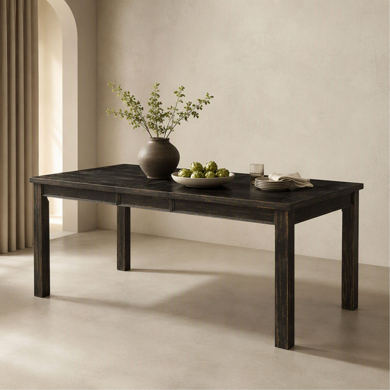 Rustic Bold Distressed 1pc Dining Table W Leaf Solid wood Dining Room Furniture, H 30 po x l 84 po x P 42 po