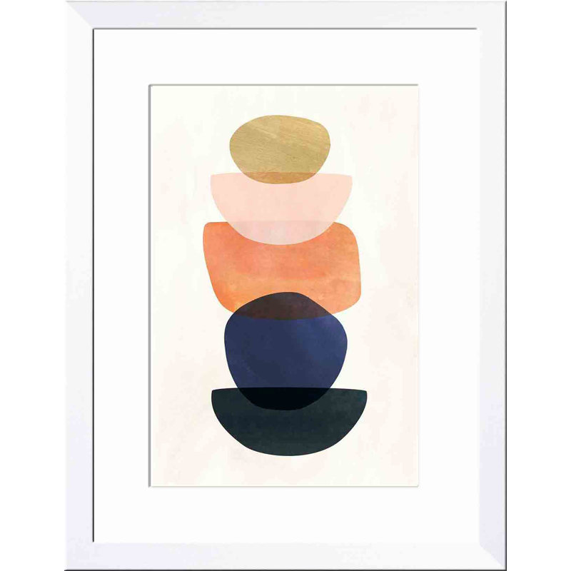 Mod Mods II par Victoria Borges - peinture encadrée, Blanc, H 12 po x l 12 po