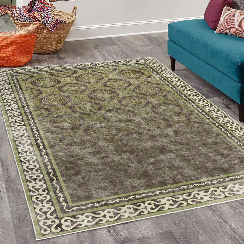 Tapis décoratif Mahbir, Rectangle 4 pi x 5 pi 5 po