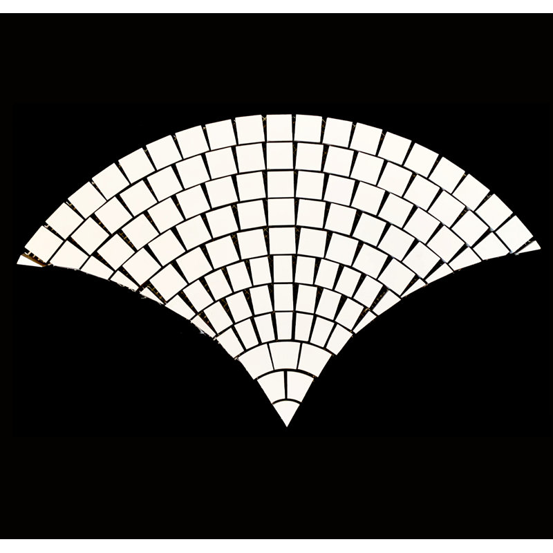 Shape 20" x 20" Ceramic Grid Mosaic Tile,  Ultra White