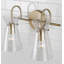 Meuble-lavabo 2 lumières l 14 po x H 11 po en laiton vieilli avec verre demi-craquelé transparent-70886142