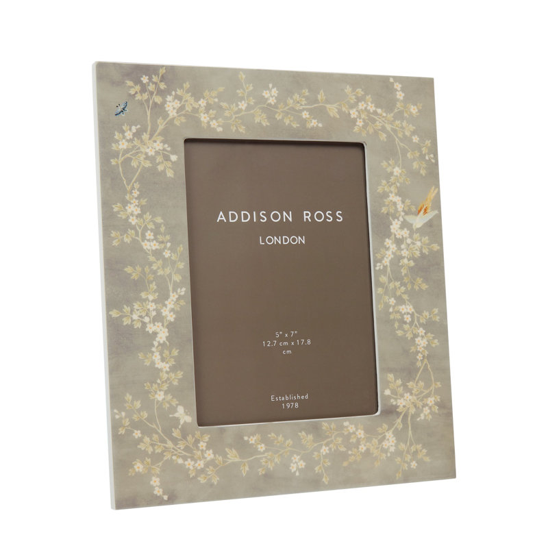 Chinoiserie Glass Picture Frame, Gray