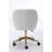 Modern Teddy Fabric Material Adjustable Height 360 Revolving Home Office Chair With Gold Metal Legs And Universal Wheel For Indoor,White-250571462