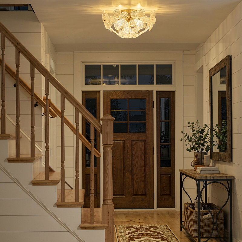 Plafonnier encastré 5 lumières Modern Farmhouse, Doré