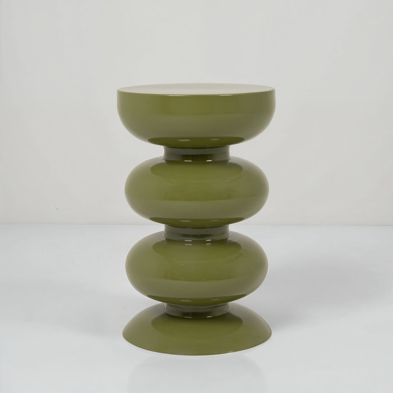 Hadrian Round High Gloss Metal Side Table, Green