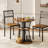 Round Wood Top Metal Base Dining Table-368476530