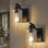  Black Rechargeable Changing Dimmable Wall Sconce With Remote Control, Led Bulb Included