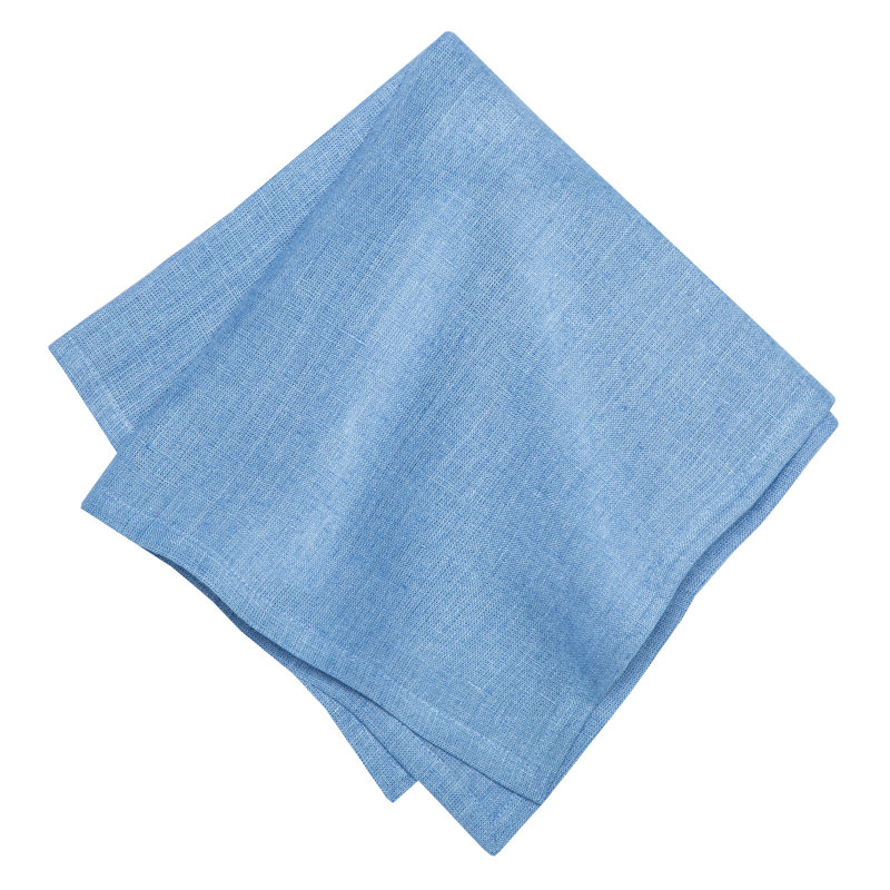 Linen Square Napkins, Cornflower Blue