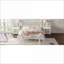 Ensemble de mobilier de chambre à coucher, grand lit 4 pièces rétro avec tables de chevet et amp; Banc, blanc neige | Bois