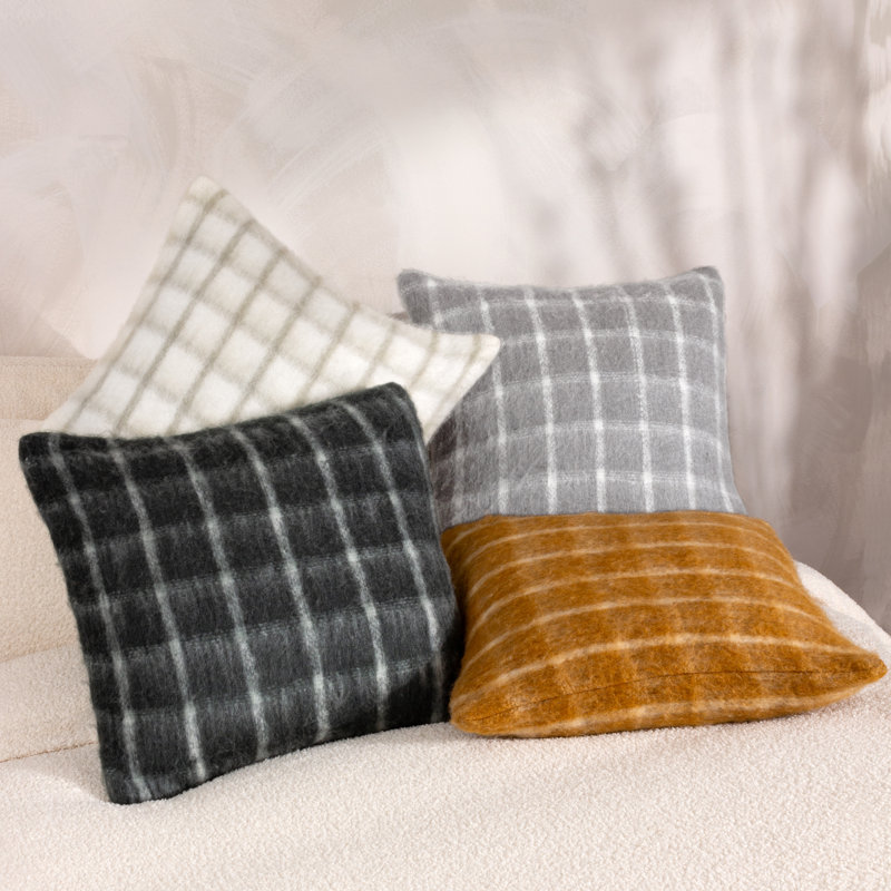 Yarrow Square Cushion, Flint Grey