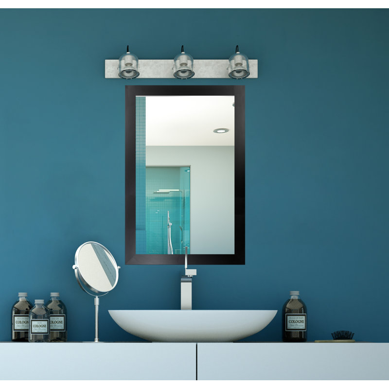 Miroir d'appoint mural Alacazar, Noir, 32,5 po x 26,5 po