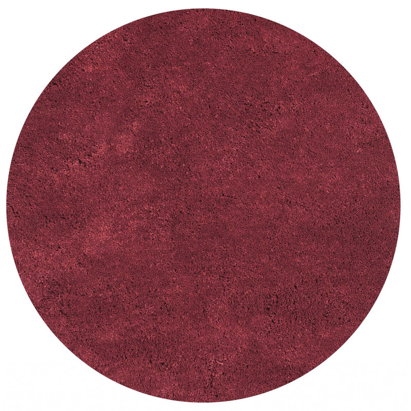 Tapis rouge tissé à la main Derron, Rond 6 pi