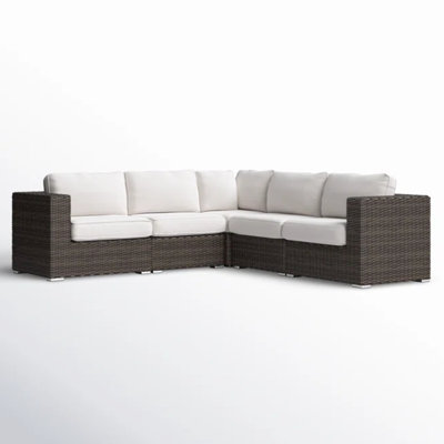 Fully Assembled Outdoor Sectional Seating Group With - Frame And Water- Foam-Filled Cushions, All-Weather , Modular L-Shaped Design, No Assembly Needed For Garden Use Lounge - Aluminum Frame,