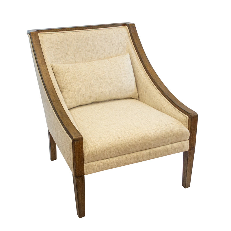 OS Home Occasional Side Accent Chair, Cream Polyester Blend