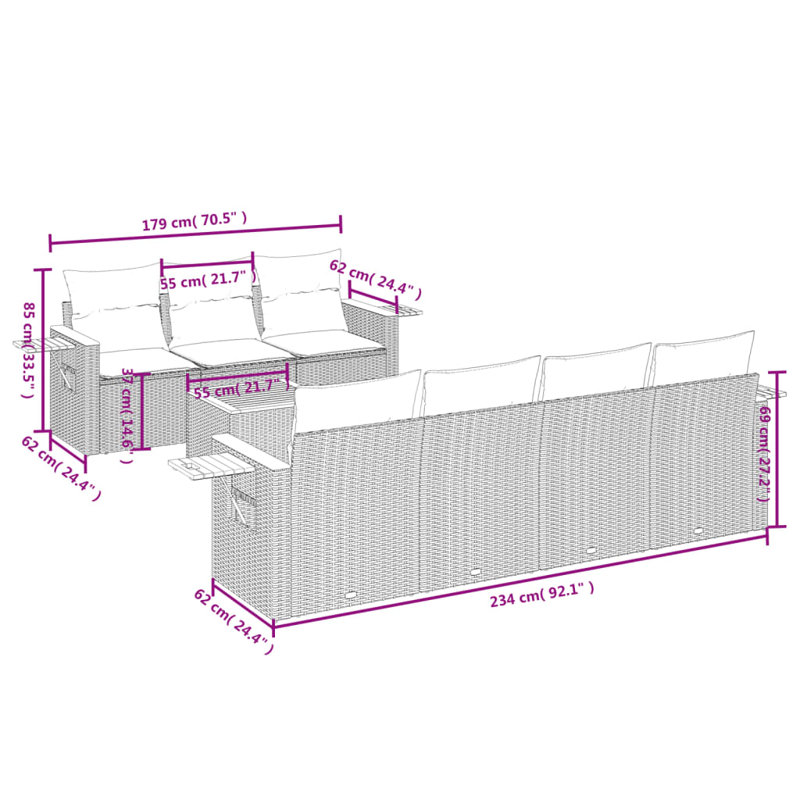  Garden Sofa Set Beige
