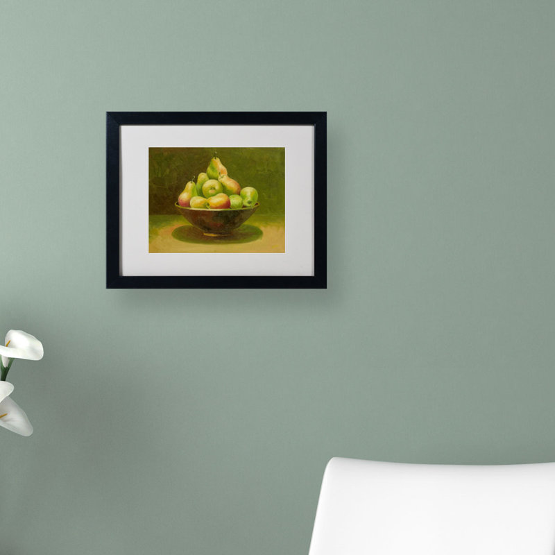 «Still Life with Pears», reproduction sur toile encadrée, H 11 po x l 14 po x P 0,5 po, Brun