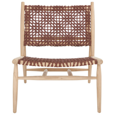 Kazbah Teak Genuine Leather Side Chair