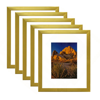 Cadre photo cadre doré encadré en PVC 10,2 W * 3,1 P * 12,2 H / 4,18 lb, paquet de 5
