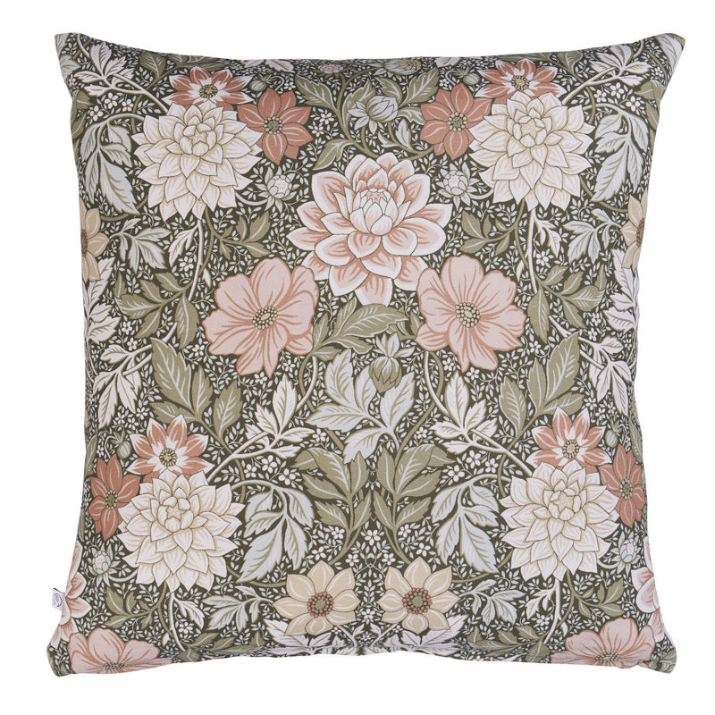 Boråstapeter Dahlia Garden Pillow, 20"H x 20"W, Square, Green/Pink Floral