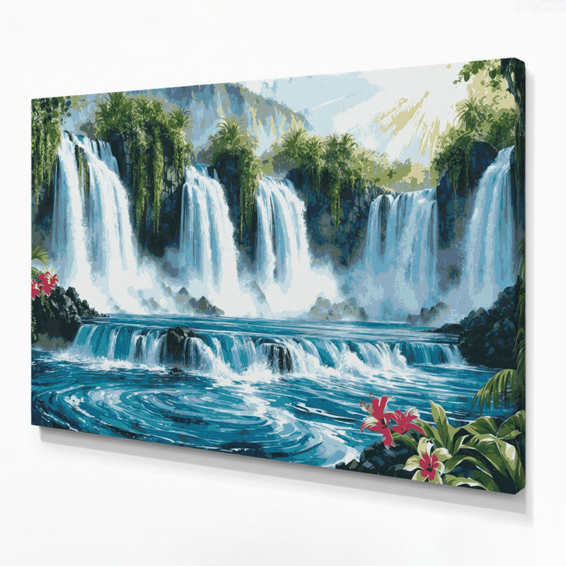 Toile hawaïenne, art mural sur toile verte, H 11 po x l 14 po