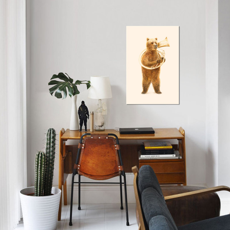 «The Bear and His Helicon», impression sur toile, H 12 po x l 8 po x P 0,75 po, Toile tendue, Pas de tapis