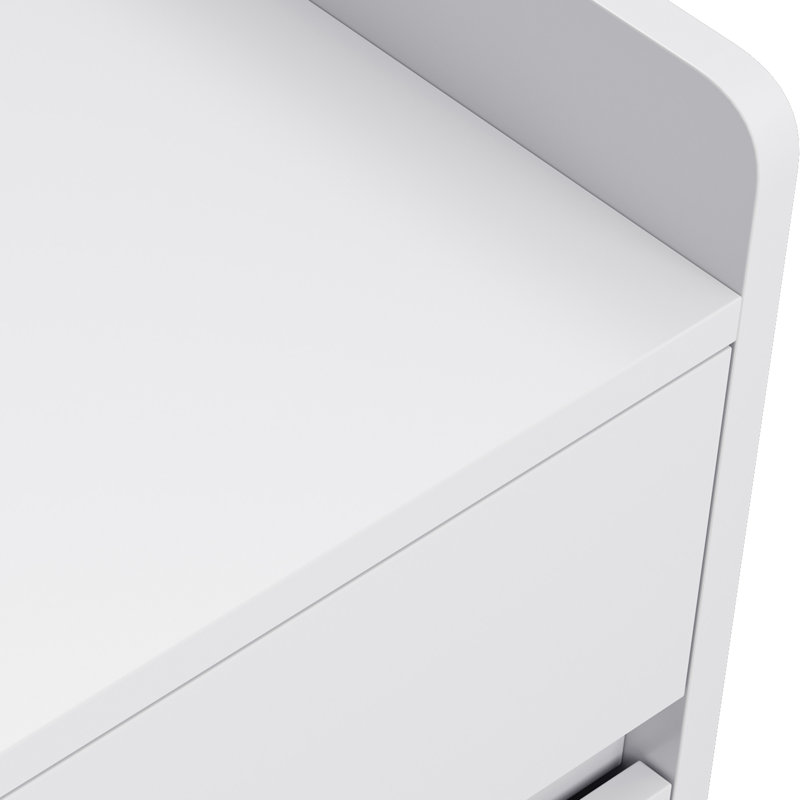  Set Of 2 Bedside Table With 3 Drawers, White Bedside Cabinet