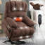 Fauteuil inclinable électrique en chenille de 23 po de large et à dossier haut avec massage par vibration à 8 points et chauffage lombaire-227431138