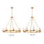 Eva 8-Light 34" Glossy Brass Metal Round Chandelier