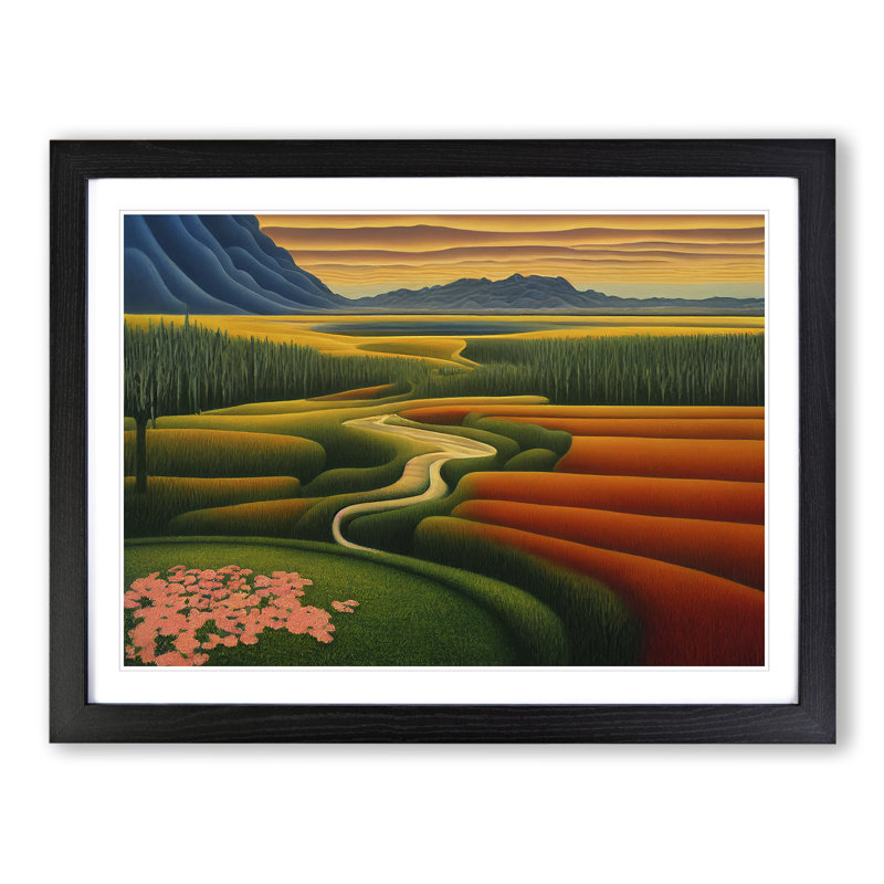 Spellbinding Spring Meadow Landscape - Framed Print, 46cm H x 64cm W x 2cm D, Black Framed