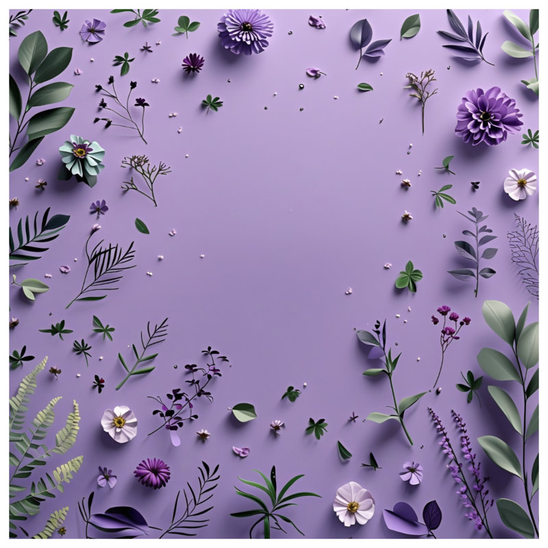 Coussin mauve à motif floral, 26 po x 26 po