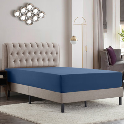 Drap-housse luxueux à double poche en microfibre brossée de luxe - 16 po pour matelas, infroissable, résistante à la décoloration et respirante