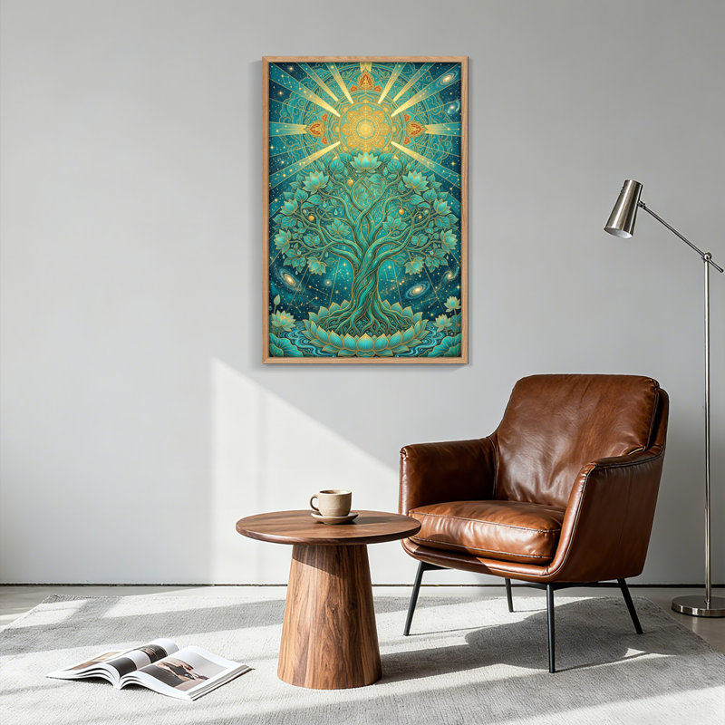 Ensemble de 1 tableau sur toile Arbre Cosmique, H 48 po x l 32 po, Naturel