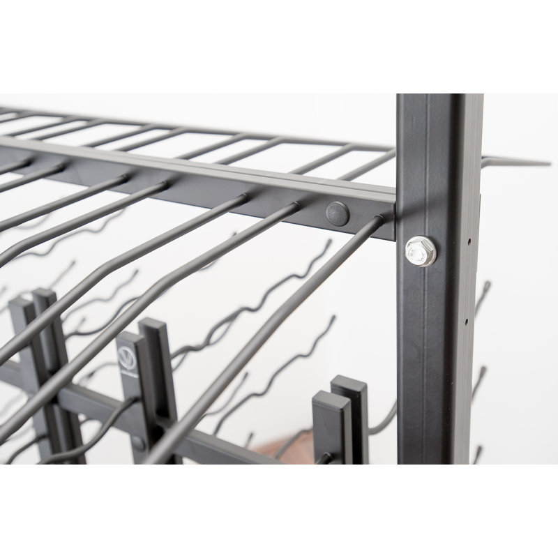 Illinois 90 Bottle Floor Wine Bottle Rack, Black