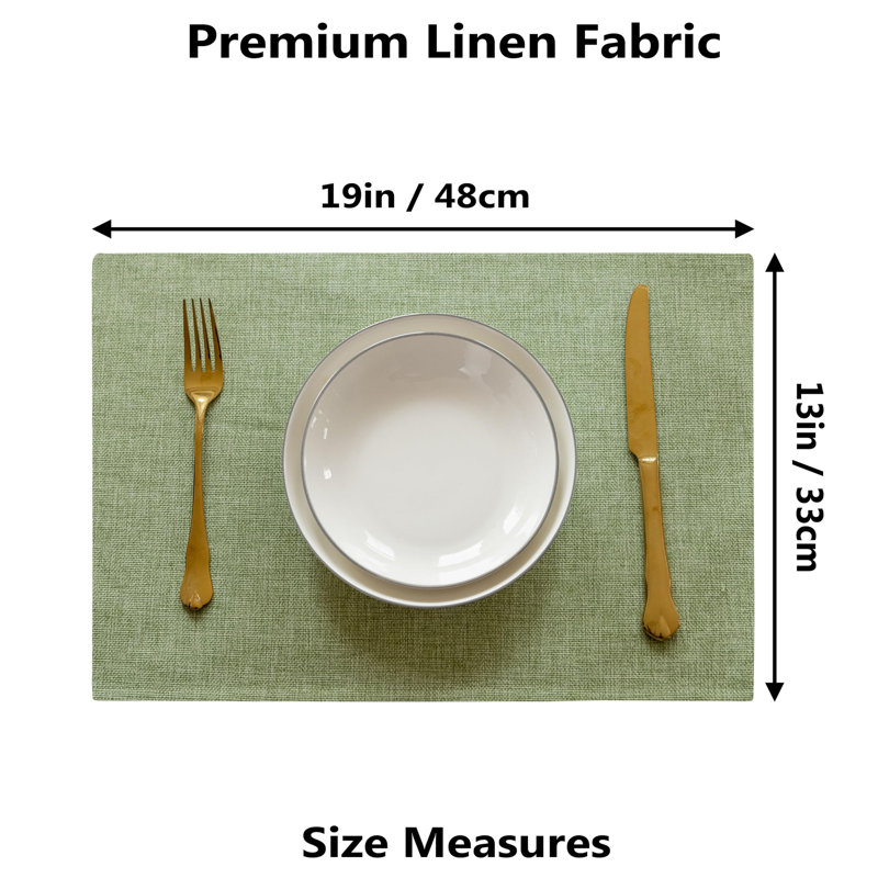Ensemble de 6 napperons verts, ensemble de 6 napperons lavables résistants à la chaleur