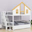 Lit superposé pour enfant avec maisonnette, escalier et tiroirs de rangement