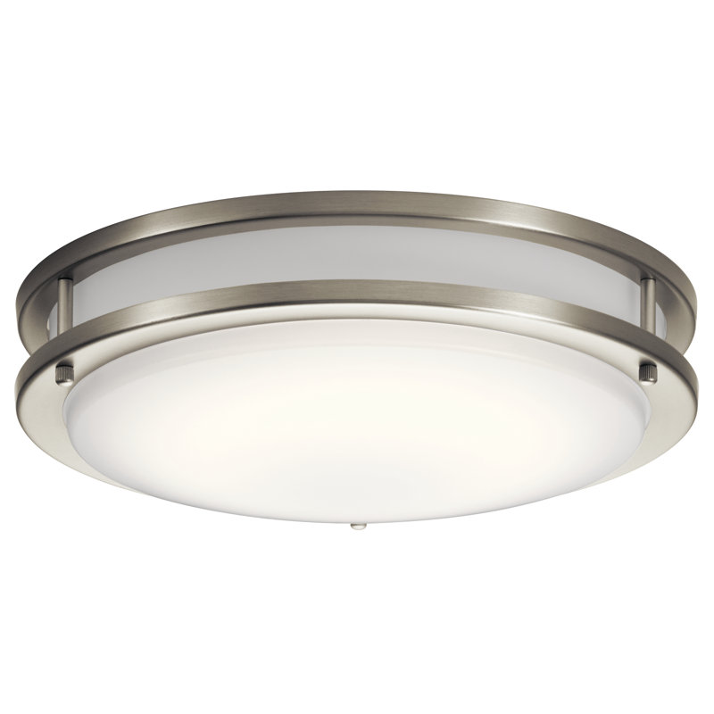 Marlton Acrylic LED Flush Mount, 3.75" H x 14" W x 3.88" D, Brushed Nickel, White Acrylic