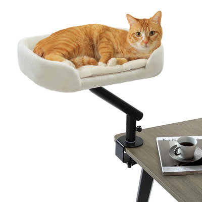 14" Rotating Cat Desk Bed For Indoor Cats
