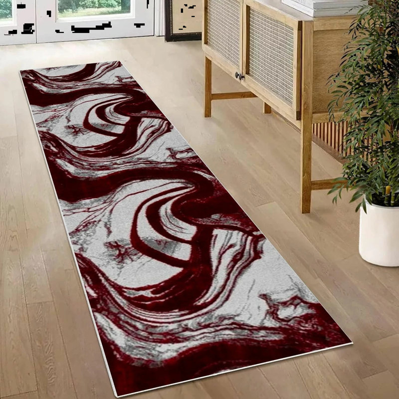 Marble and Vintage Look Flokati Area Rug, Runner 60 x 300 cm