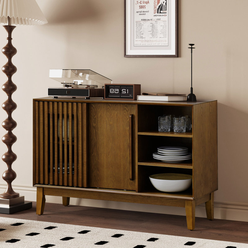 Buffet Farmhouse 47,3 "avec 2 portes coulissantes, Noyer
