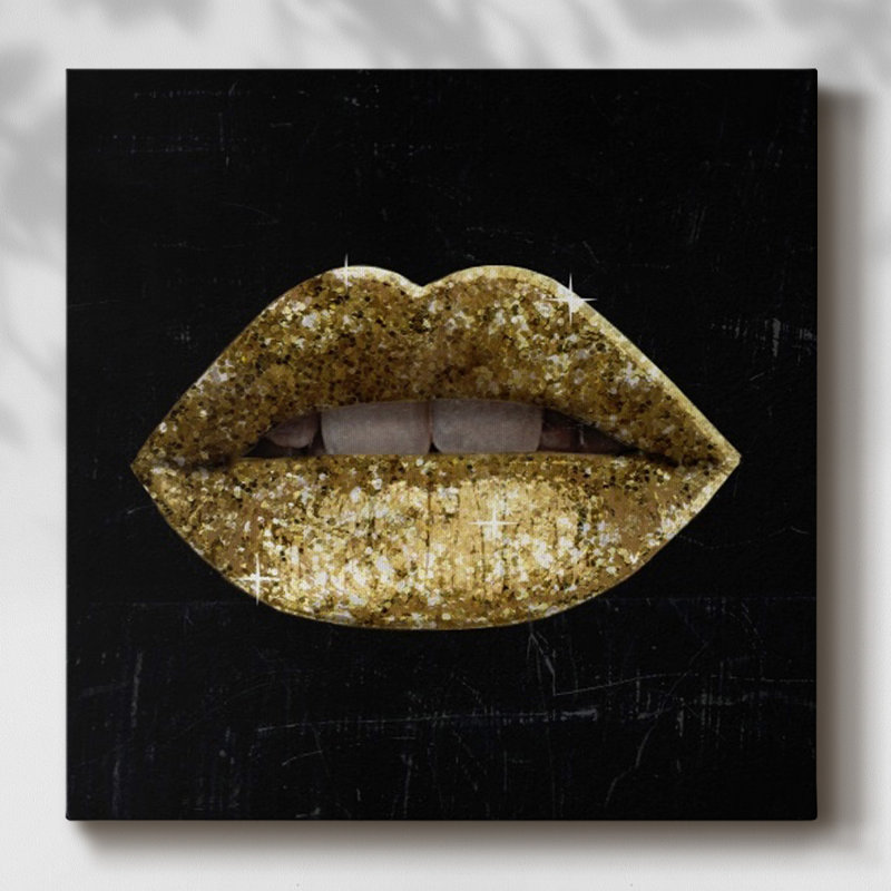 Glam Kiss III sur toile, H 40 po x l 40 po x P 1,5 po