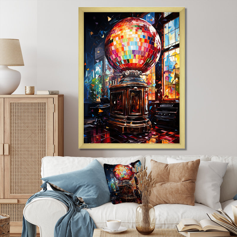 Disco Ball Dreams 2 - Jukeboxes, art mural, Cadre photo doré simple, H 20 po x l 12 po x P 1 po