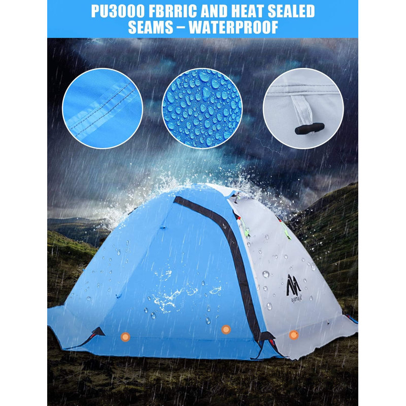 Tente orange pour 2 personnes, Bleu