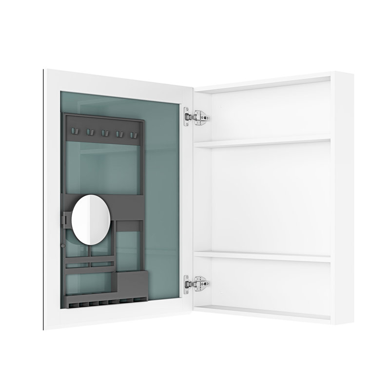 Armoire de salle de bain miroir l 24 po x H 30 po - blanc avec espace de rangement soigné