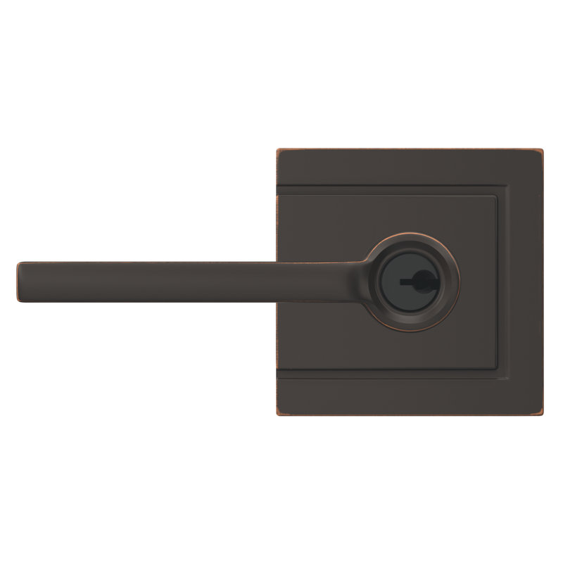 Latitude Keyed Entry Lever with Upland Trim, Yes, Keyed Alike, Aged Bronze