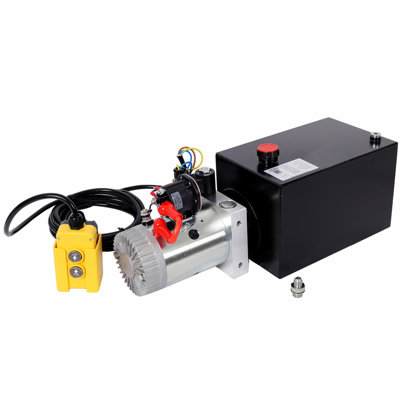 Heavy Duty 12V DC Hydraulic Power Unit, 8 Quart Steel Tank, Hydraulic Pump for Dump Trailer, Lift Gate, Wood Splitter, Aerial Work Platform and Small Lifting Equipment