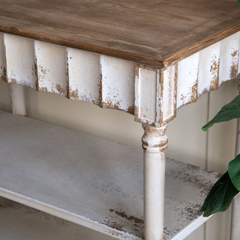 Three-Tiered Wooden Console Table